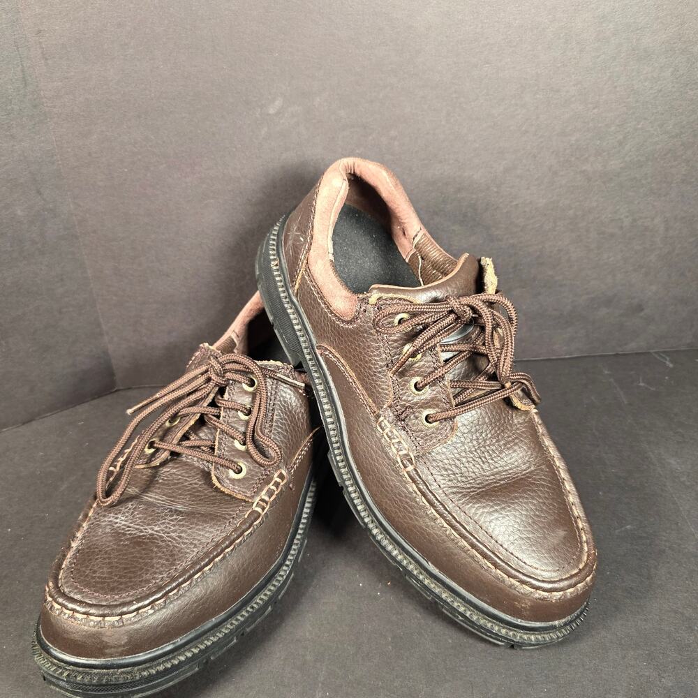 Mens Hush Puppies Professional Brown Leather Steel Toe Lace-up Shoes Oxford EUC